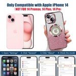 Pink Magnetic Glitter Case for iPhone 14