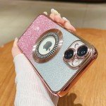 Pink Magnetic Glitter Case for iPhone 14