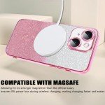 Pink Magnetic Glitter Case for iPhone 14