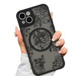 Black Floral MagSafe iPhone 14 Case for Women