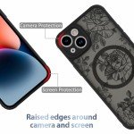 Black Floral MagSafe iPhone 14 Case for Women