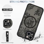 Black Floral MagSafe iPhone 14 Case for Women