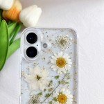 Floral Glitter Clear Case for iPhone 16