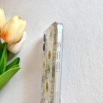Floral Glitter Clear Case for iPhone 16