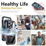 Temdan Waterproof iPhone 14 Pro Case - Black/Clear