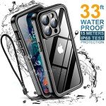 Temdan Waterproof iPhone 14 Pro Case - Black/Clear
