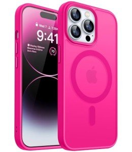Hot Pink Magnetic iPhone 14 Pro Case - Slim & Shockproof
