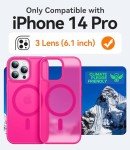 Hot Pink Magnetic iPhone 14 Pro Case - Slim & Shockproof