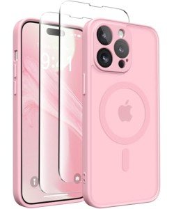 CAPRARO Magnetic iPhone 14 Pro Max Case - Peach Pink
