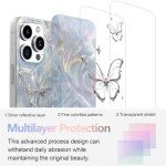 Shiny Silver Butterfly iPhone 14 Pro Max Case