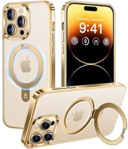 Alphex Slim MagSafe Case with Invisible Stand - Gold