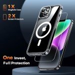 TAURI Magnetic iPhone 13 Case with Screen Protectors