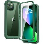 Rugged iPhone 13 Case with Screen Protector - Green
