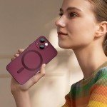 Magnetic iPhone 13 Case with Camera Protector - Wine Red
