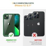 Rugged iPhone 13 Case with Screen Protector - Green