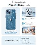 Clear Glitter iPhone 13 Case with Protectors
