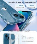 Clear Glitter iPhone 13 Case with Protectors
