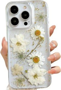 LSEEKA iPhone 13 Pro Clear Case with Flowers