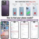 iPhone 13 Pro Wallet Case with Kickstand, Purple