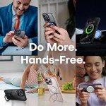 Magnetic iPhone 13 Pro Case with Kickstand - Navy Blue