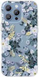 Blue Floral iPhone 16 Pro Case for Women