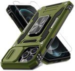 iPhone 13 Pro Max Case with Slide Cover - Olive Green