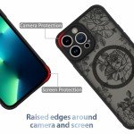 AIGOMARA Black Floral iPhone 13 Pro Max Case