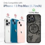 AIGOMARA Black Floral iPhone 13 Pro Max Case