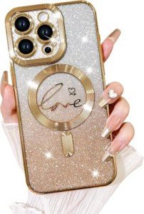 Glitter Heart Phone Case for iPhone 13 Pro Max