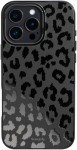 Matte Black Leopard Print iPhone 16 Pro Case