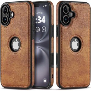 TRUIRON Vintage Ultra Slim Leather Case for iPhone 16