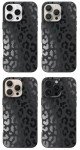 Matte Black Leopard Print iPhone 16 Pro Case