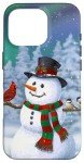 iPhone 16 Pro Winter Snowman Bird Case