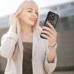 AIGOMARA iPhone 16 Pro Black Floral Case