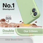 LOVE 3000 iPhone 16 Case - Soft Silicone, Matcha