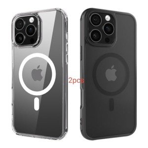 ANEWSIR iPhone 16 Pro Case - Clear & Matte Black