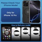 ANEWSIR iPhone 16 Pro Case - Clear & Matte Black