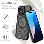 Cute Black Floral Magnetic Case for iPhone 16 Pro Max