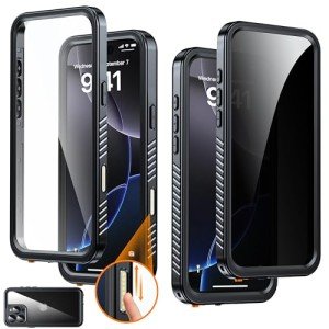 Waterproof iPhone 16 Pro Max Case with Privacy Screen