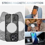 AIGOMARA Black Floral iPhone 16 Pro Max Case