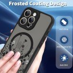 OOK Magnetic iPhone 16 Pro Max Case - Black Wild Flower