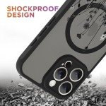OOK Magnetic iPhone 16 Pro Max Case - Black Wild Flower