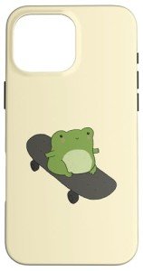 Kawaii Frog Skateboard iPhone 16 Pro Max Case