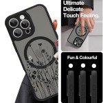 OOK Magnetic iPhone 16 Pro Max Case - Black Wild Flower