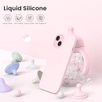 ORNARTO iPhone 15 Slim Liquid Silicone Case - Chalk Pink