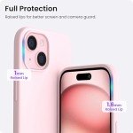 ORNARTO iPhone 15 Slim Liquid Silicone Case - Chalk Pink