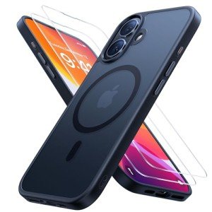 iPhone 16 Magnetic Case with Screen Protectors - Black