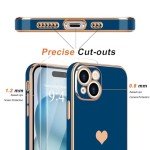 Cute Royal Blue iPhone 15 Case & Screen Protector