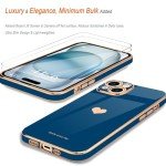 Cute Royal Blue iPhone 15 Case & Screen Protector