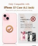 GVIEWIN Pink Marble iPhone 15 Case with Protectors